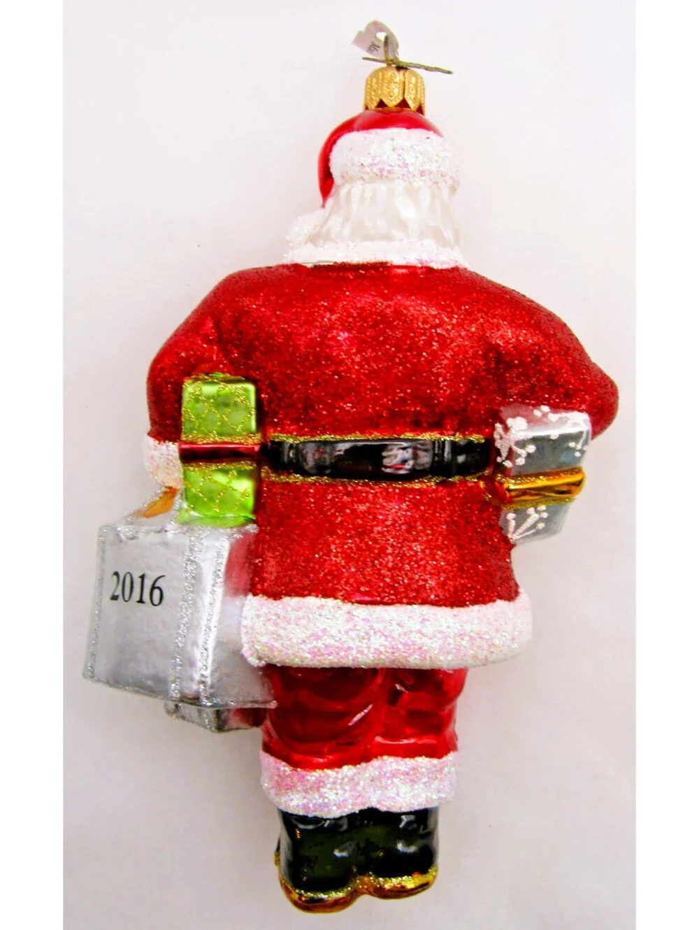 Neiman Marcus 2016 Santa Claus European-Style Glass Ornament with Tag and Box